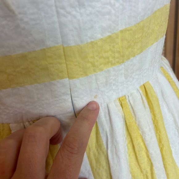 Molby the Label Yellow Cabana Stripe Puff Sleeve Dress - Picture 7 of 11